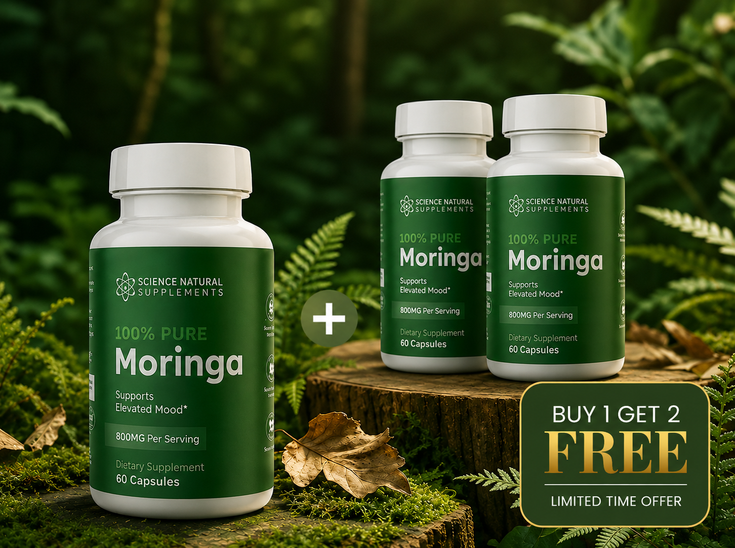 3 Bottles of Premium Moringa Bundle
