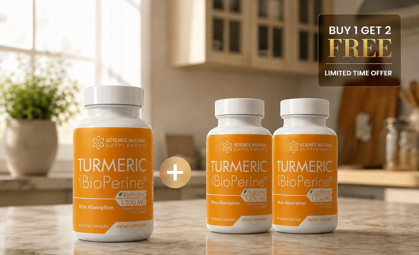 8 Bottles of Premium Turmeric with BioPerine