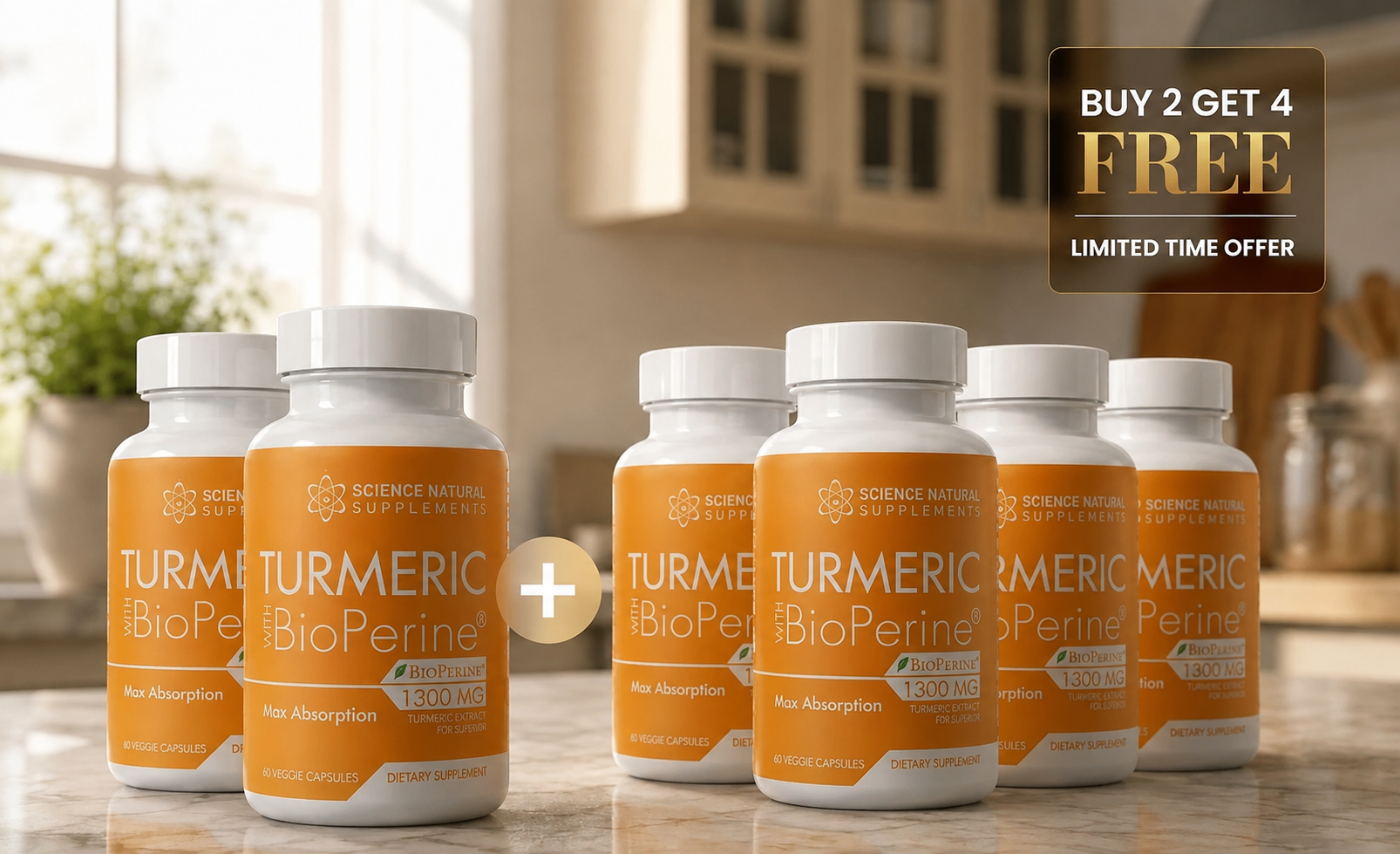 8 Bottles of Premium Turmeric with BioPerine