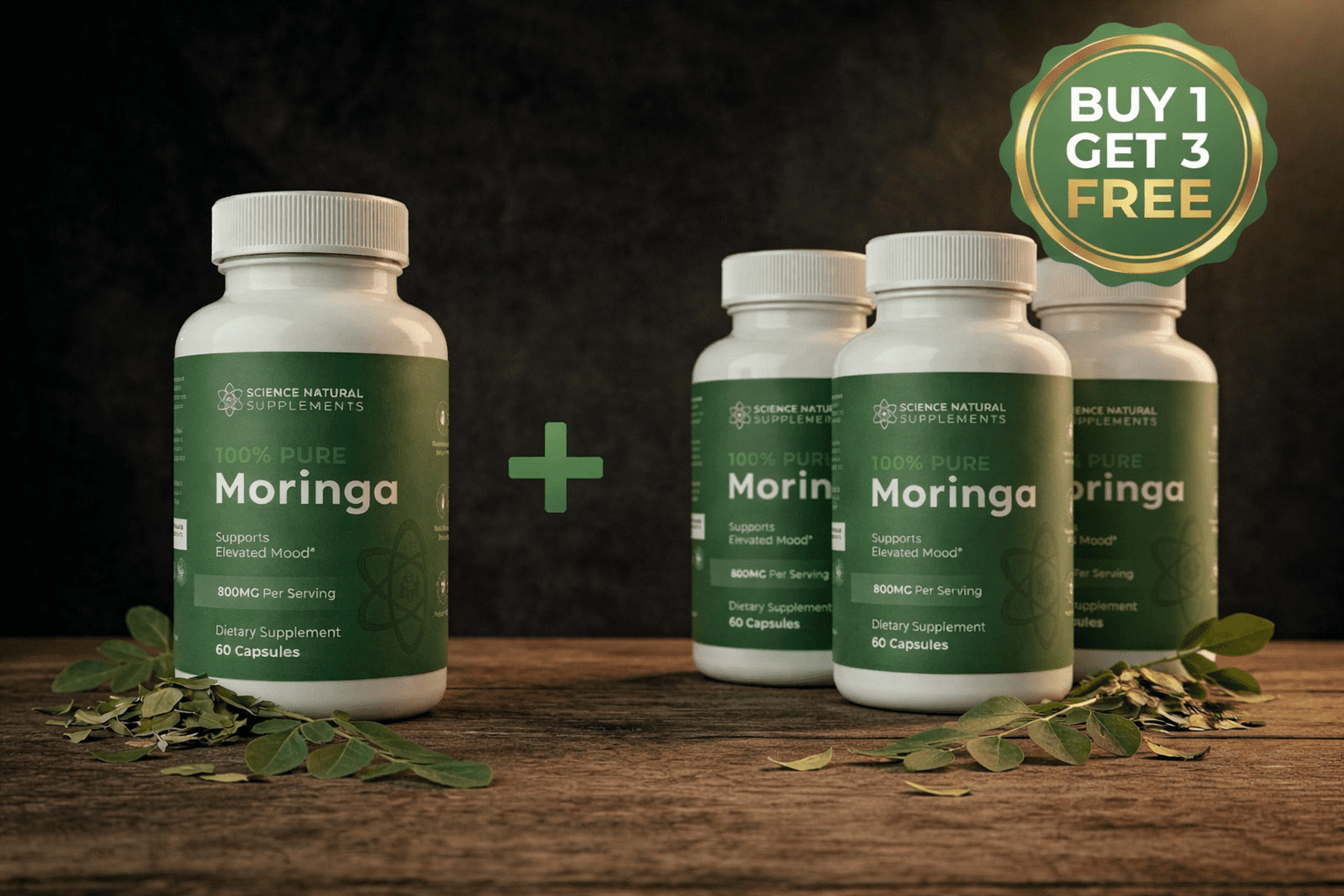 5 Bottles of Pure Moringa Leaf